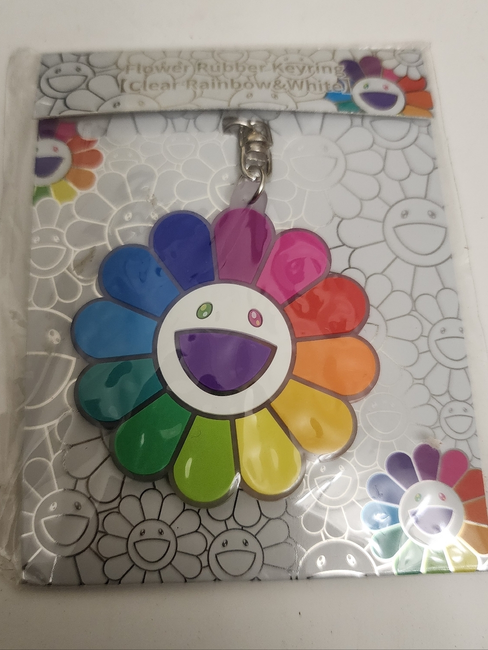 Takashi Murakami Rubber Keychain Rainbow Flower Bag Charm